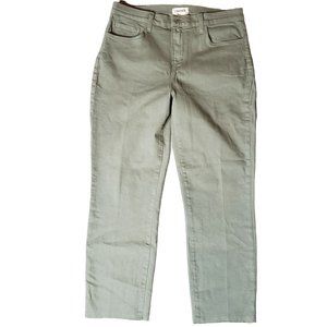 2/$35-L'AGENCE Sada Cropped Slim High Rise Basil Color Raw Hem Jeans Women's  30